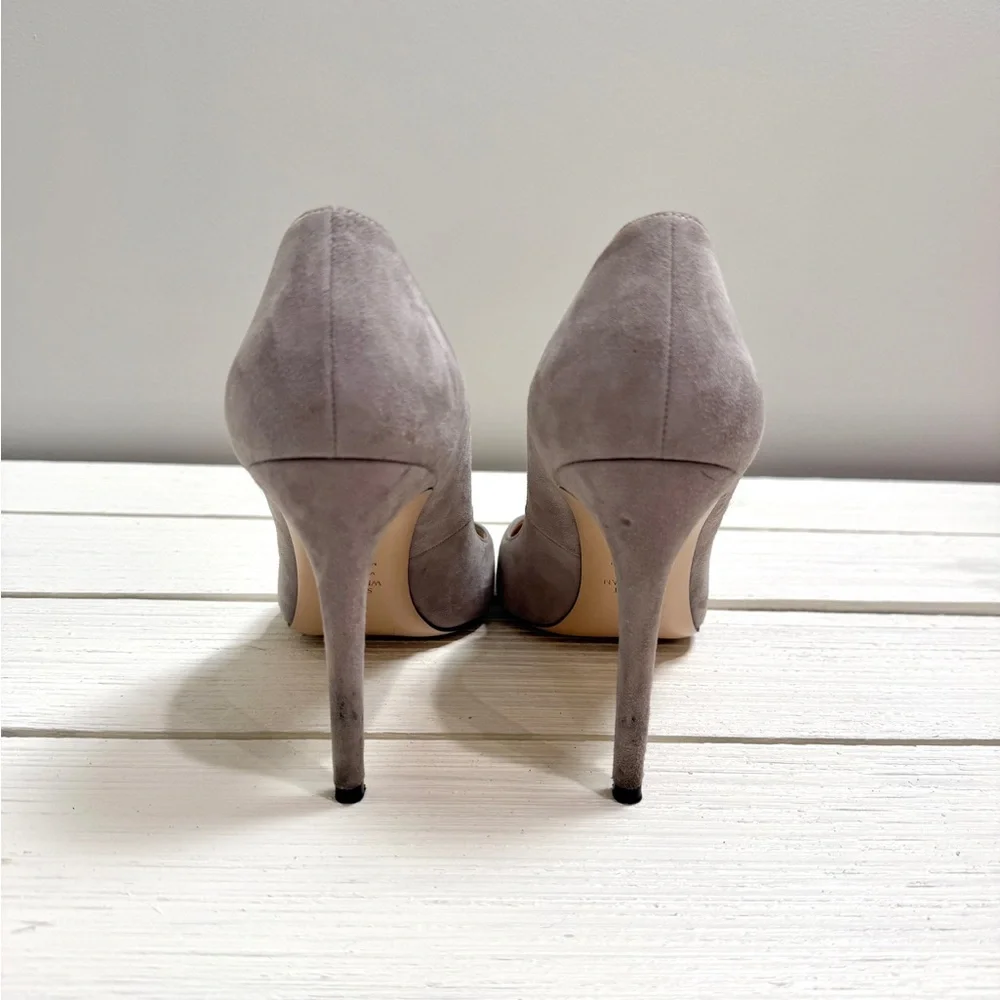 Stuart Weitzman Light Gray Suede Pump Heels Size 10 - Picture 2 of 4